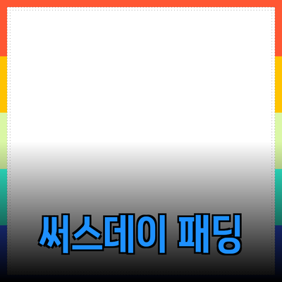 써스데이아일랜드패딩